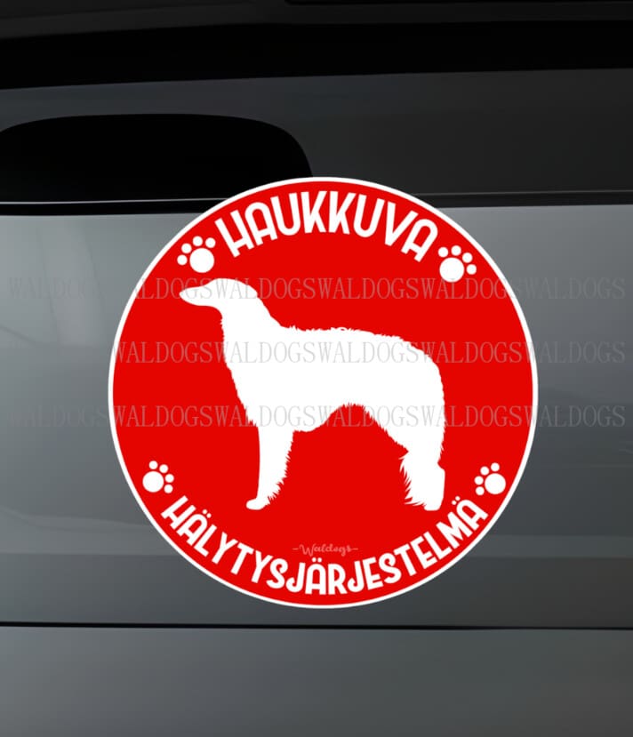 Borzoi Hälytys Tarra
