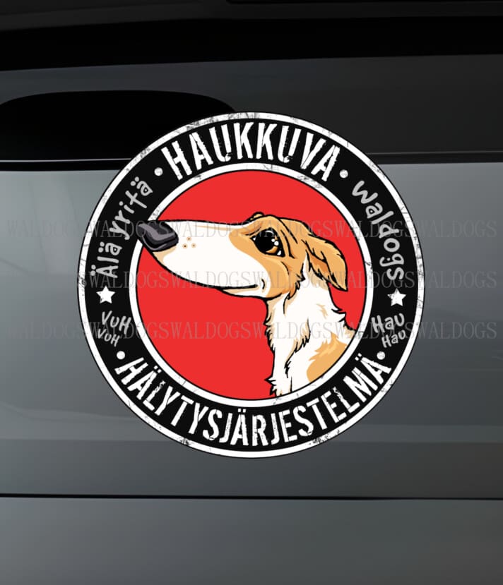 Borzoi I haukkuva Tarra