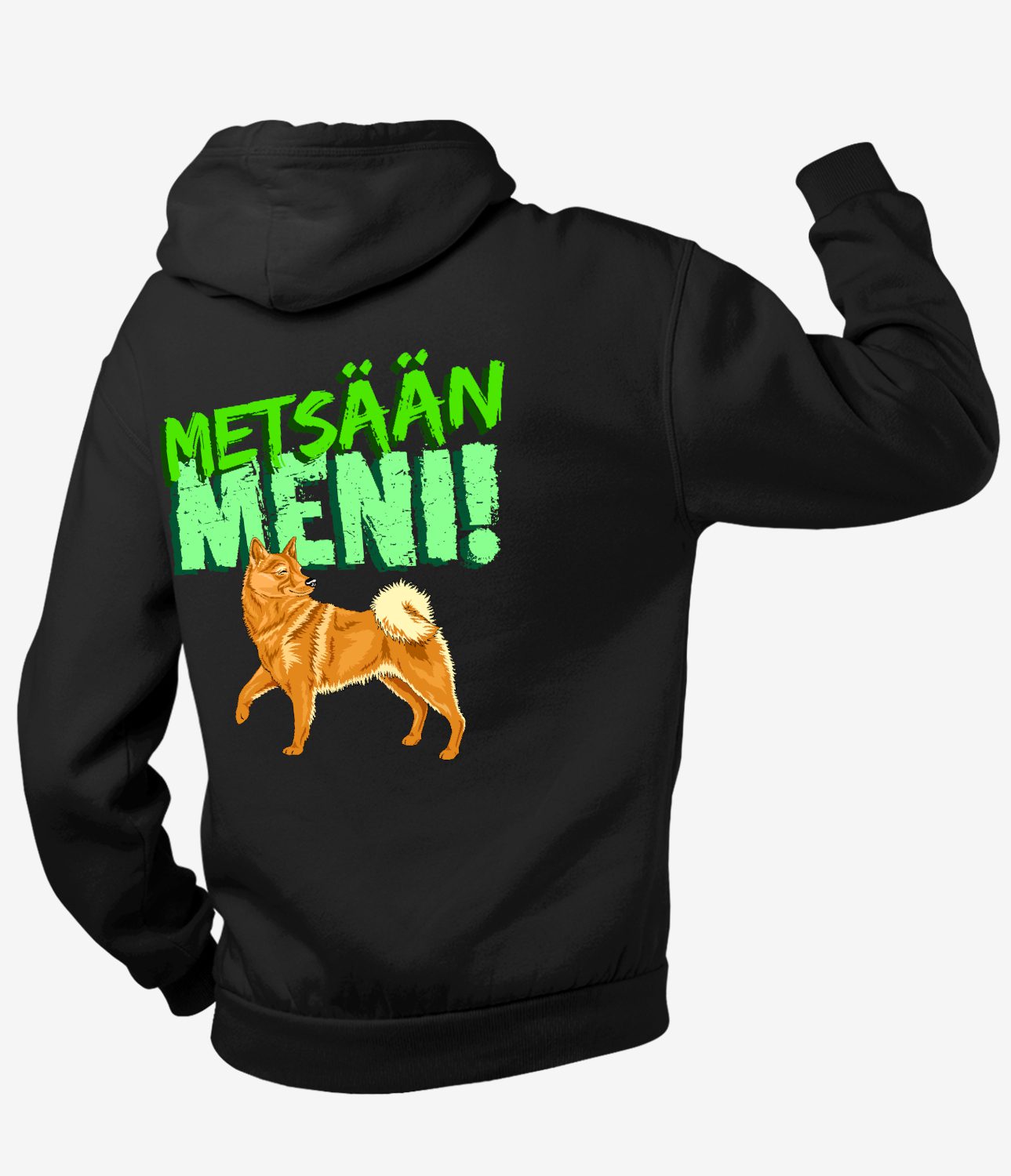 Suomenpystykorva Metsään Meni Vetoketjuhuppari