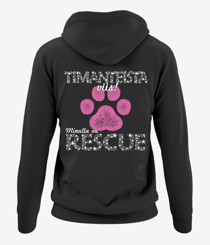 Timanttirescue Pinkkitassu Naisten Vetoketjuhuppari