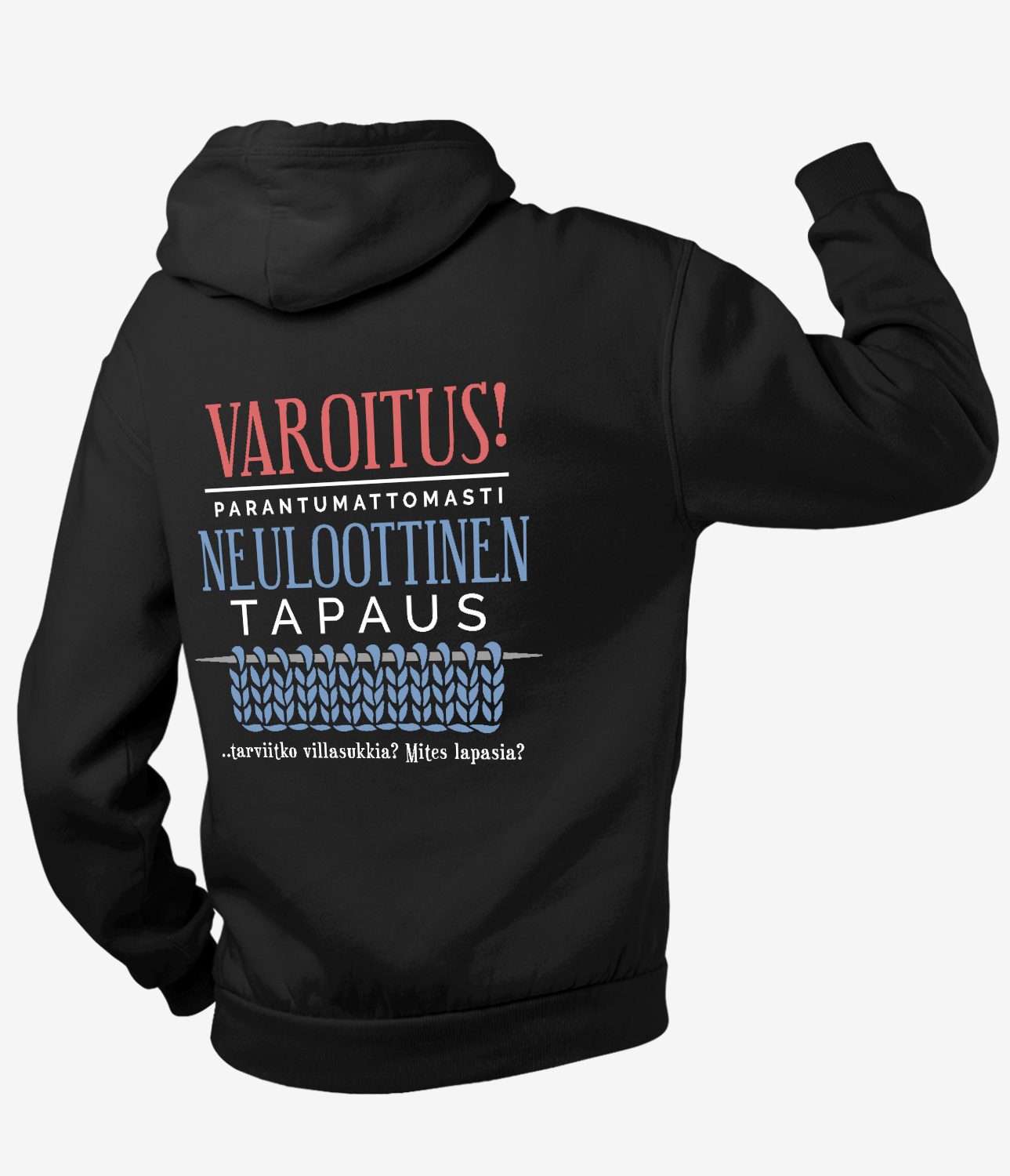 Varoitus Neuloottinen Vetoketjuhuppari